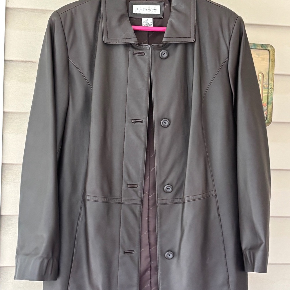 Preston and York lamb skin leather coat